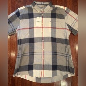 Barbour Doughill British Style Check Plaid Men’s Shirt New Tags Red White Navy